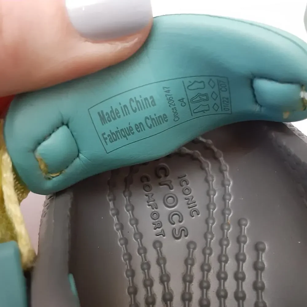 Crocs Clogs All Terrain Kids Water Shoes Gray Back Strap Toddler 4C Summer